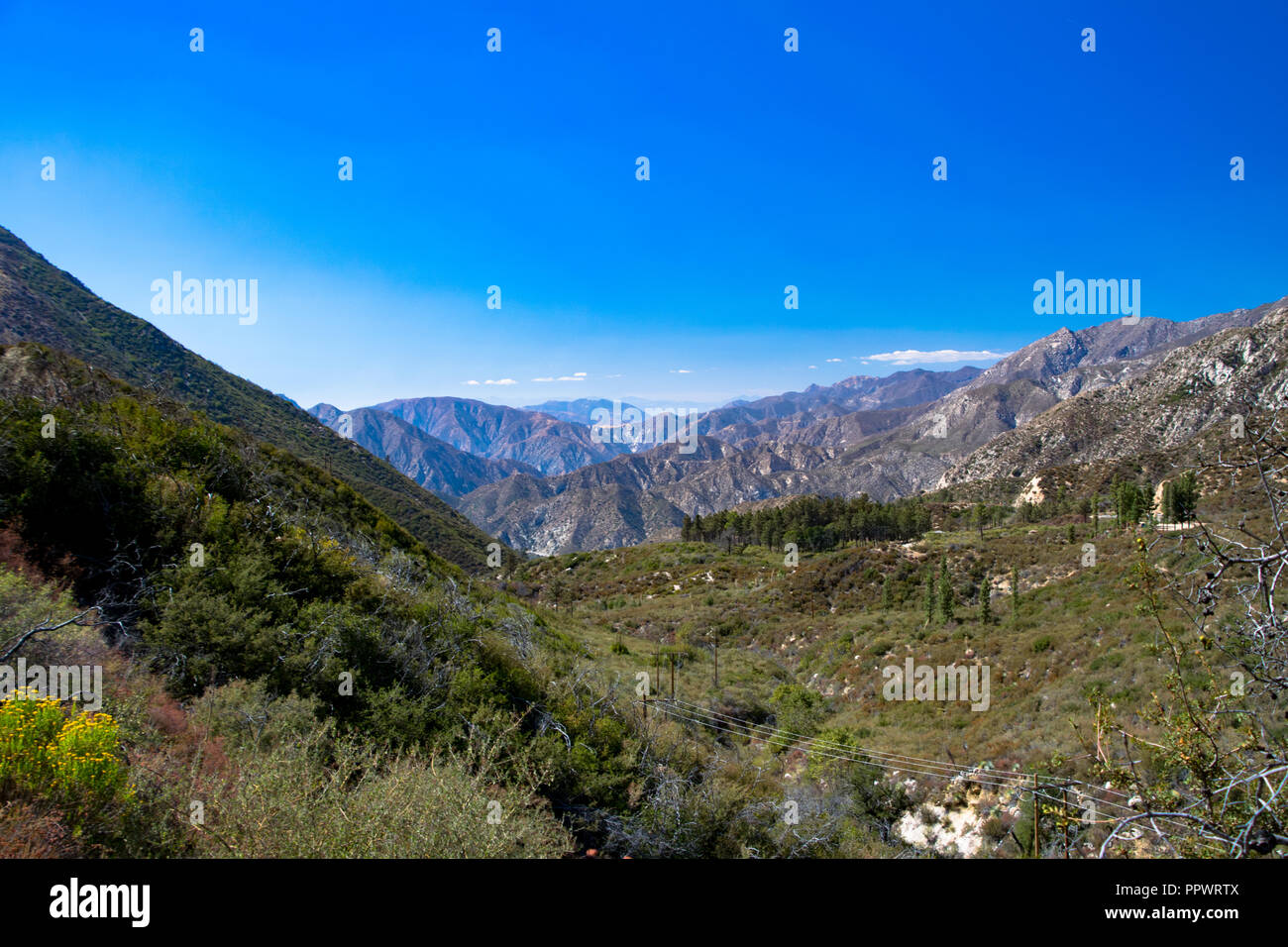 Vista des montagnes de San Gabriel, à partir Mt Wilson près de Glendale, Californie Banque D'Images