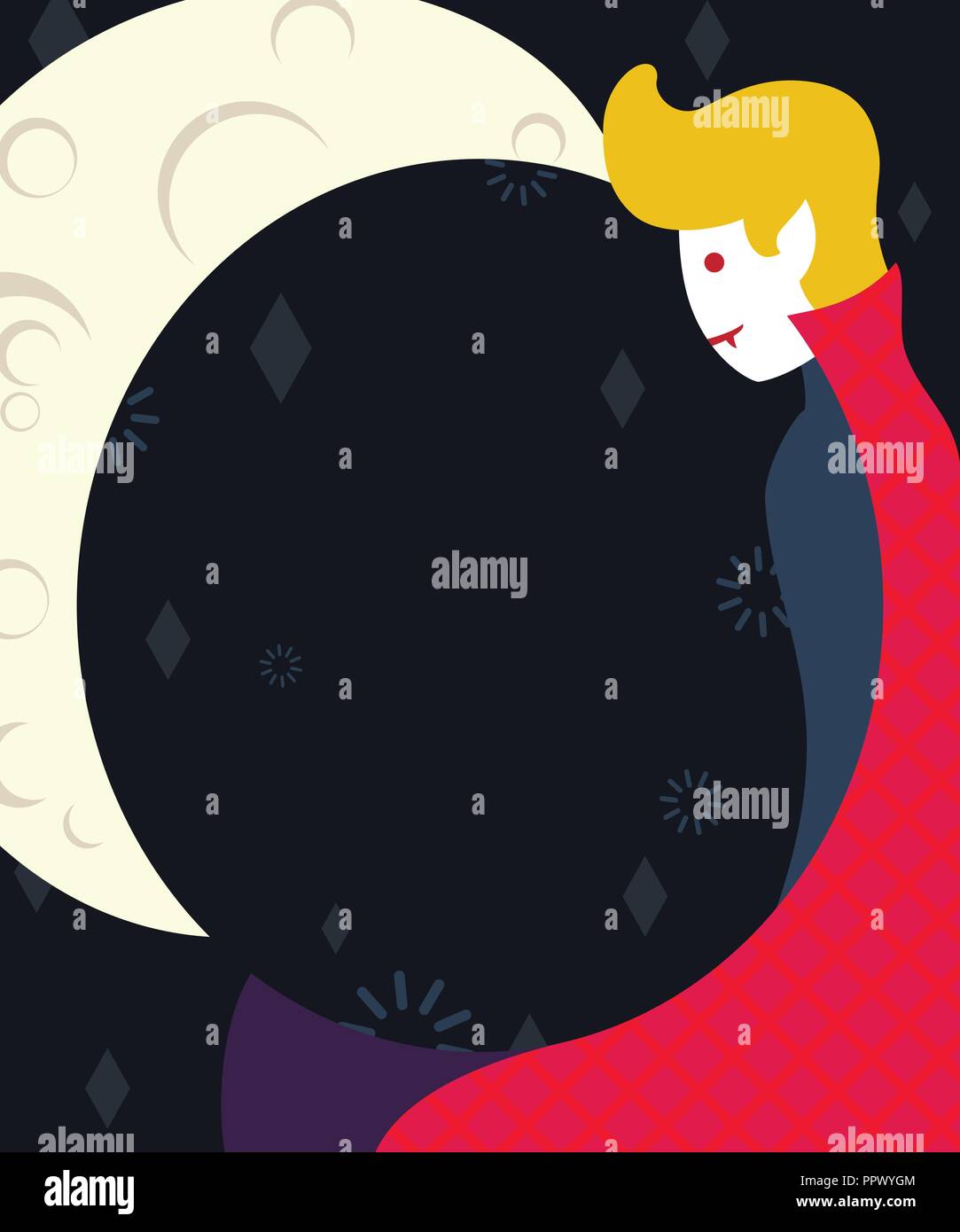 Vampire dans un manteau Vector art télévision Illustration de Vecteur