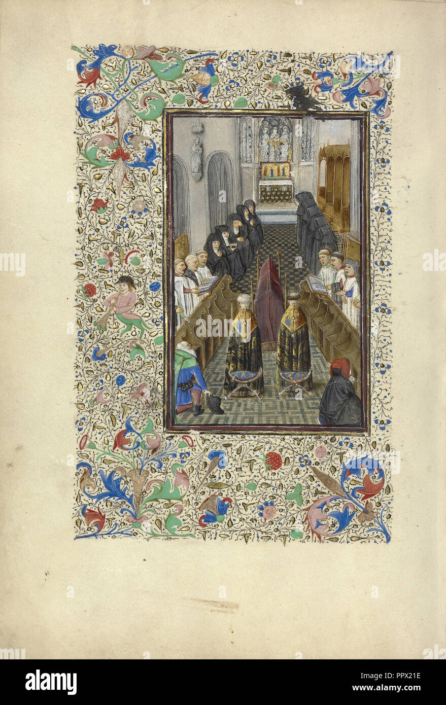 Office des morts ; Maîtrise de la heures Personnalités, flamand, actif vers 1450 - 1460, Gand, Belgique, 1450 ; s ; Tempera Banque D'Images