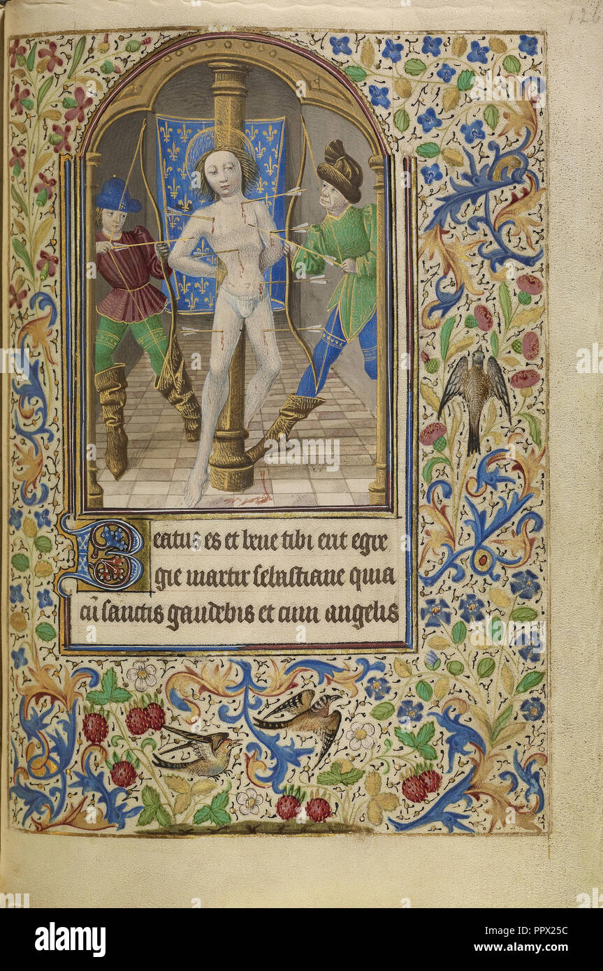 Le martyr de saint Sébastien ; Maîtrise de Jacques de Luxembourg, français, actif sur 1460 - 1470, le nord de la France, France Banque D'Images