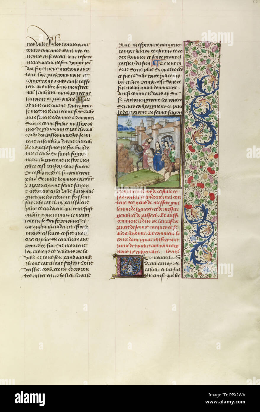 Le départ de Jean de Gand à partir de Santiago de Compostela, Bruges, Belgique, près de 1480 - 1483 ; température de couleurs, feuille d'or Banque D'Images