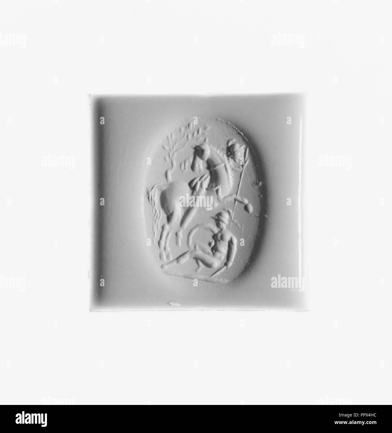 Gemme gravée ; Empire romain, 1er siècle A.D, la cornaline ; 1,9 × 1,3 × 0,3 cm, 3,4 × 1,2 × 1,8 en Banque D'Images