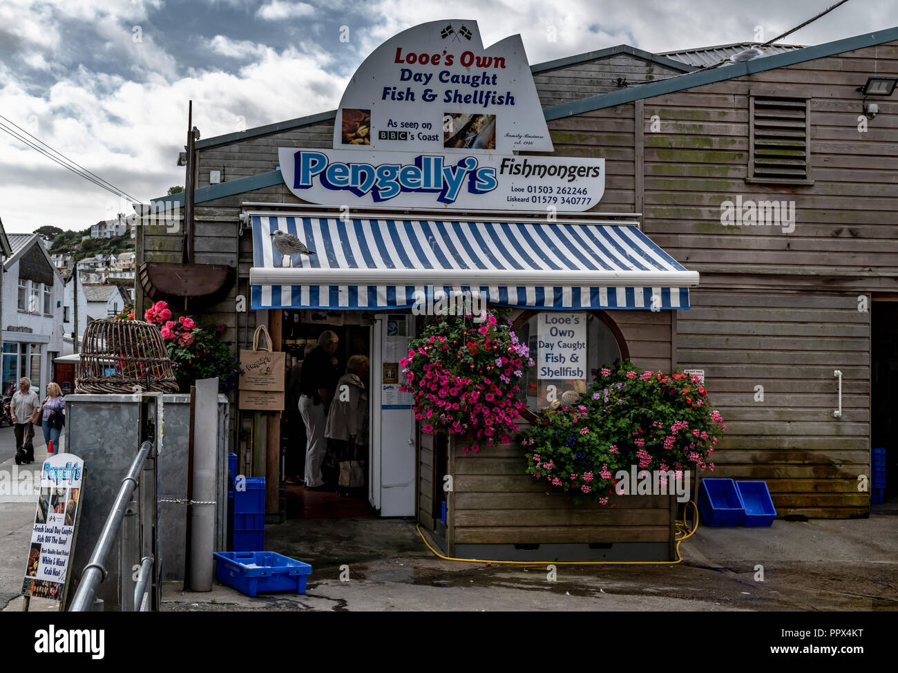 LOOE Looe Cornwall England UK un port de pêche très populaire une station de vacances pleine d'hôtels, attractions, et restaurants. Banque D'Images
