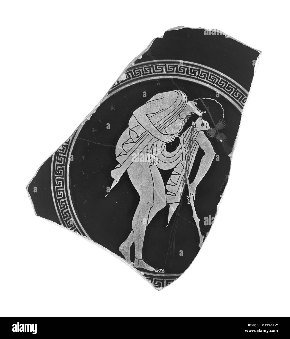 Grenier Coupe Red-Figure Fragment de type B ; Onesimos, Grec, Grenier, actif 500 - 480 avant J.-C., Athènes, Grèce ; environ 500 B.C, sols en terre cuite Banque D'Images