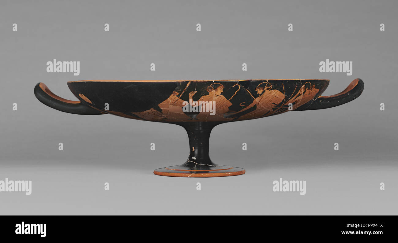 Coupe de vin avec le suicide d'Ajax ; attribué à Brygos, peintre grec, Grenier, active environ 490 - 470 avant J.-C., Athènes, Grèce Banque D'Images