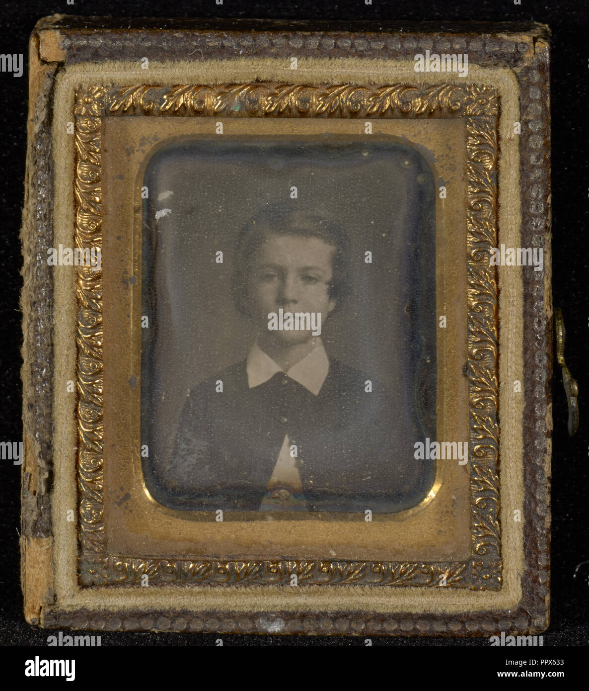 Portrait buste d'un garçon ; américain ; 1850 ; Daguerréotype Banque D'Images
