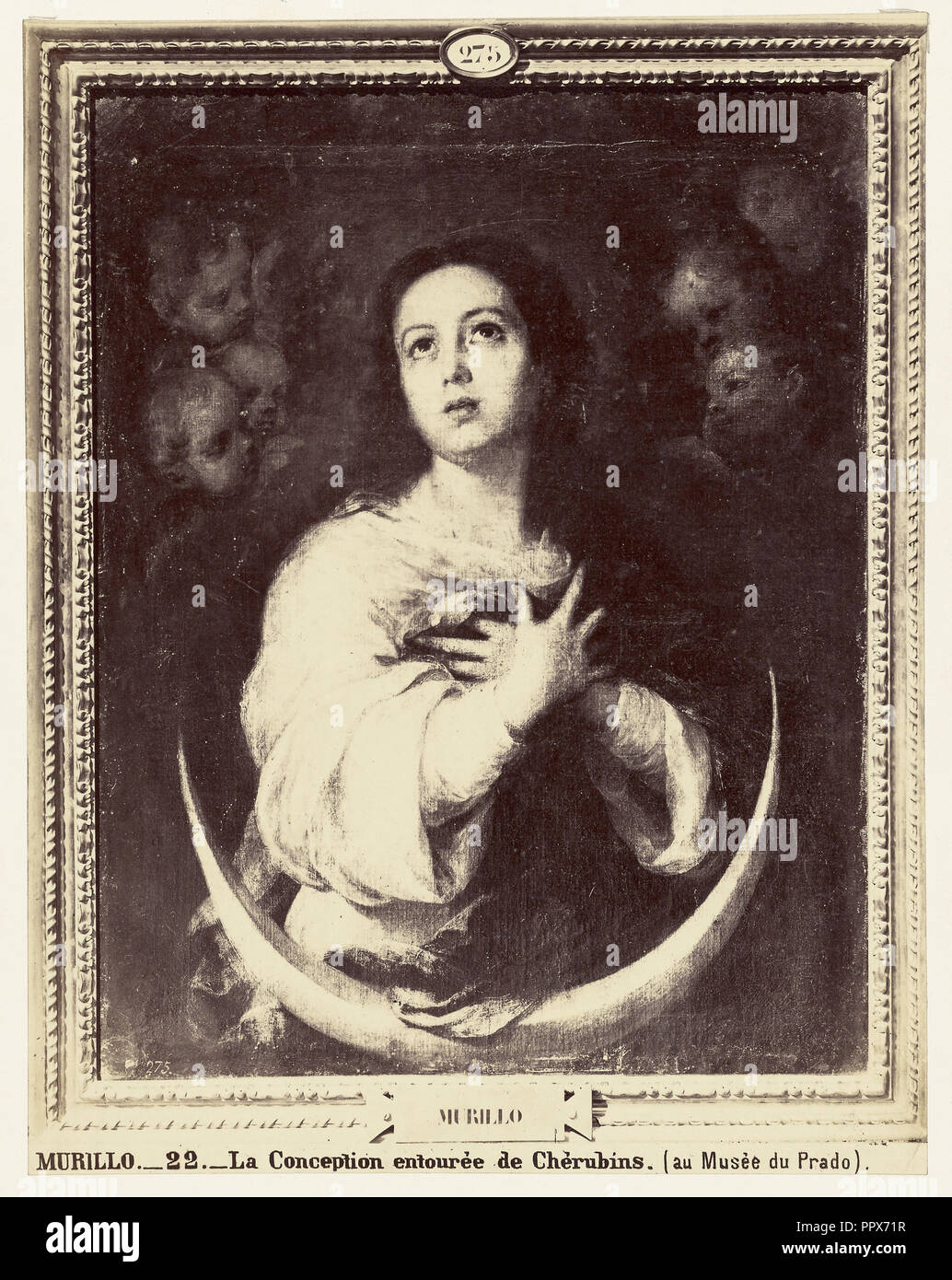 Murillo : La conception entouree de chérubins., au Musée du Prado, Juan Laurent, Français, 1816 - 1892, Prado, Espagne, 1865 Banque D'Images