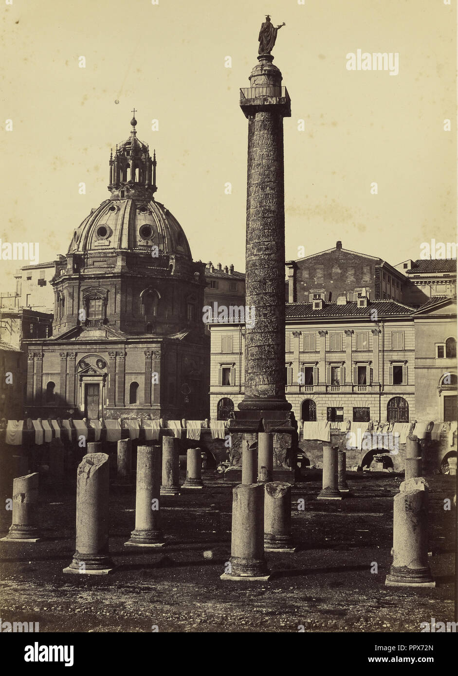 La colonne de Trajan, Tommaso Cuccioni, Italien, 1790 - 1864, 1850 - 1859 ; à l'albumine argentique Banque D'Images