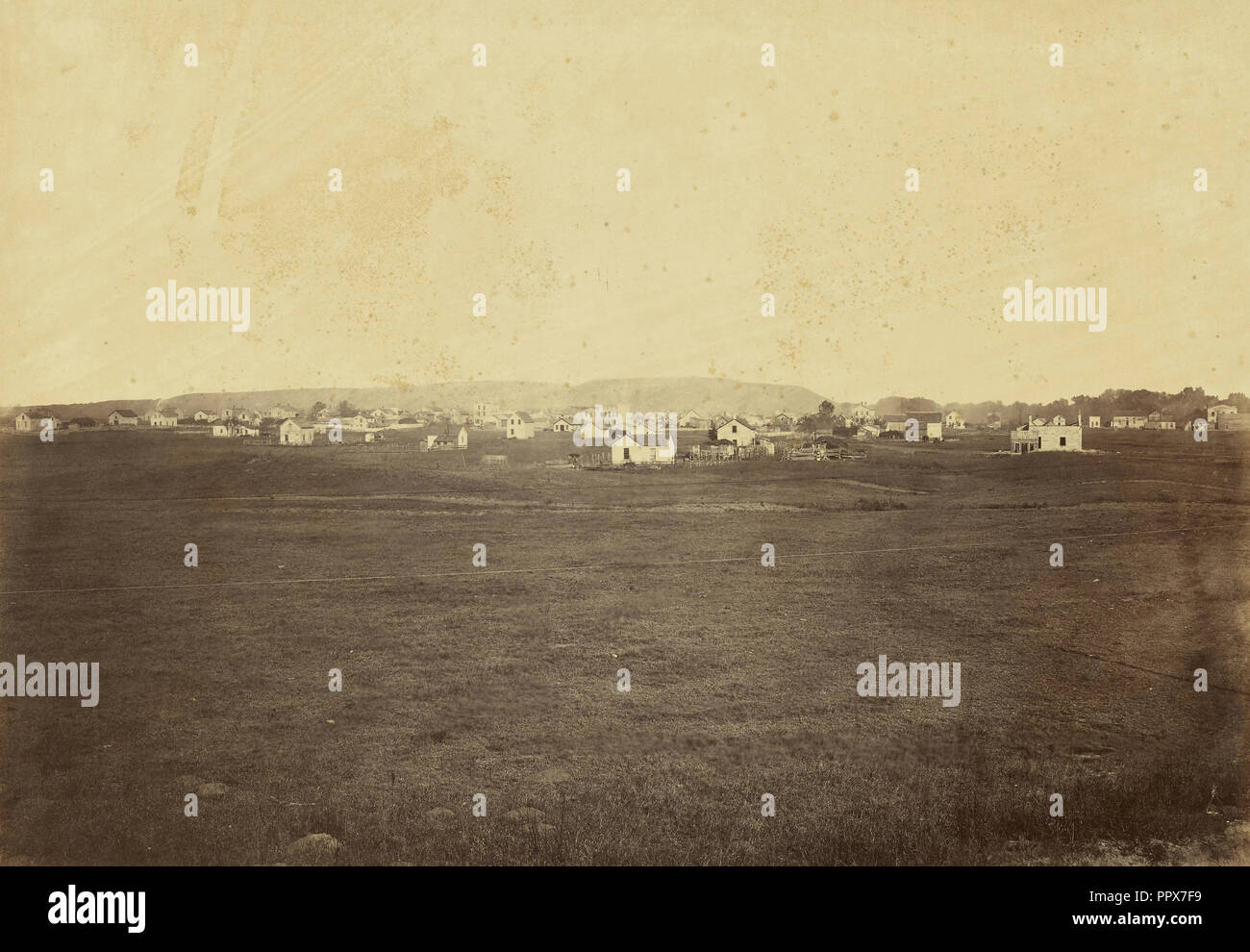 Manhattan, Kansas, Alexander Gardner, Américain, né en Écosse, 1821 - 1882, 1867 ; à l'albumine argentique Banque D'Images