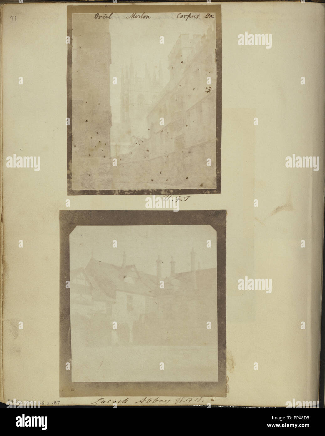 La tour de la chapelle de Merton, Oxford, William Henry Fox Talbot, l'anglais, 1800 - 1877, 1841-1842 ; sur papier salé à partir d'un papier d'impression Banque D'Images