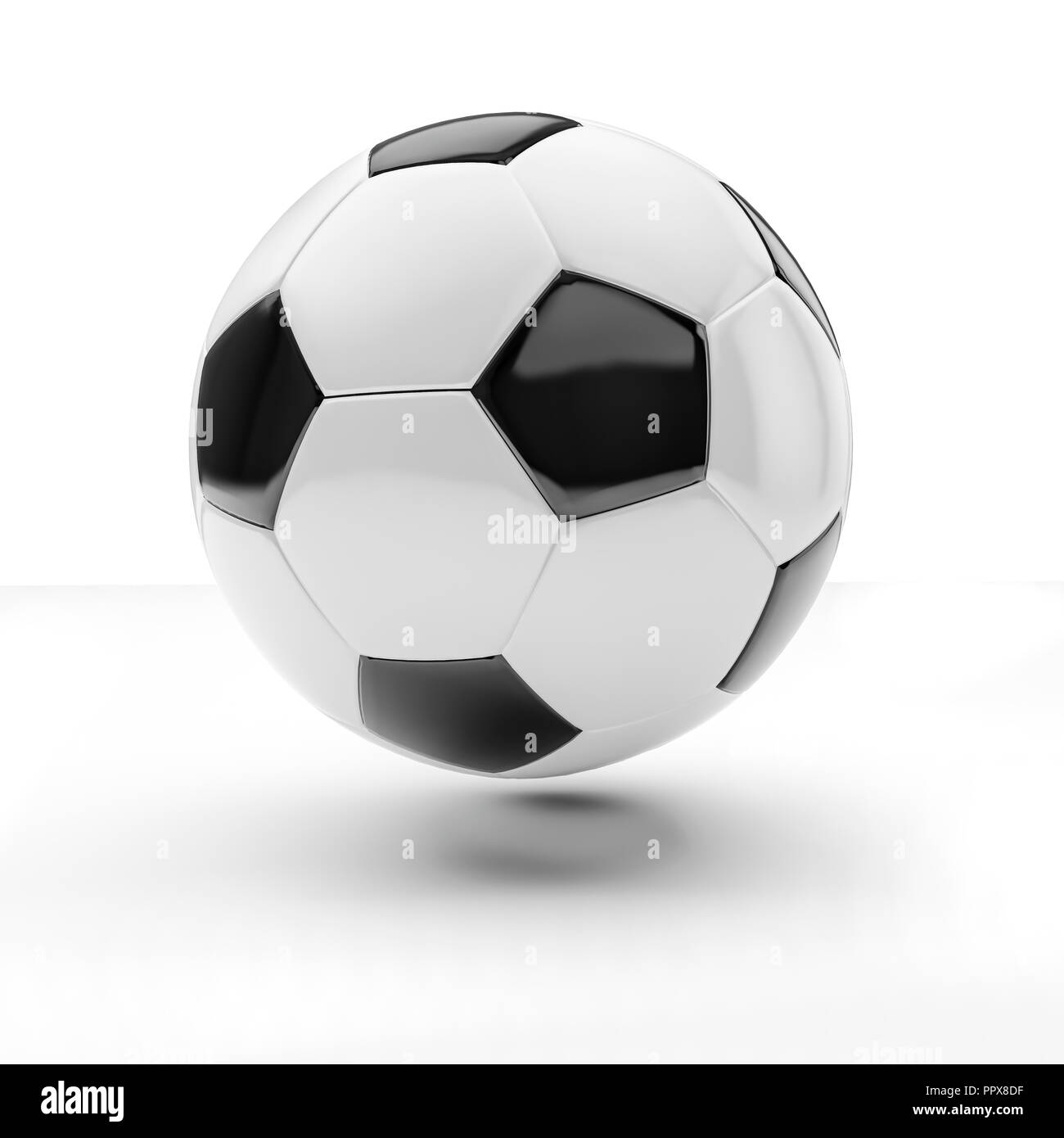 Ballon de football classique 3d sur fond blanc Banque D'Images