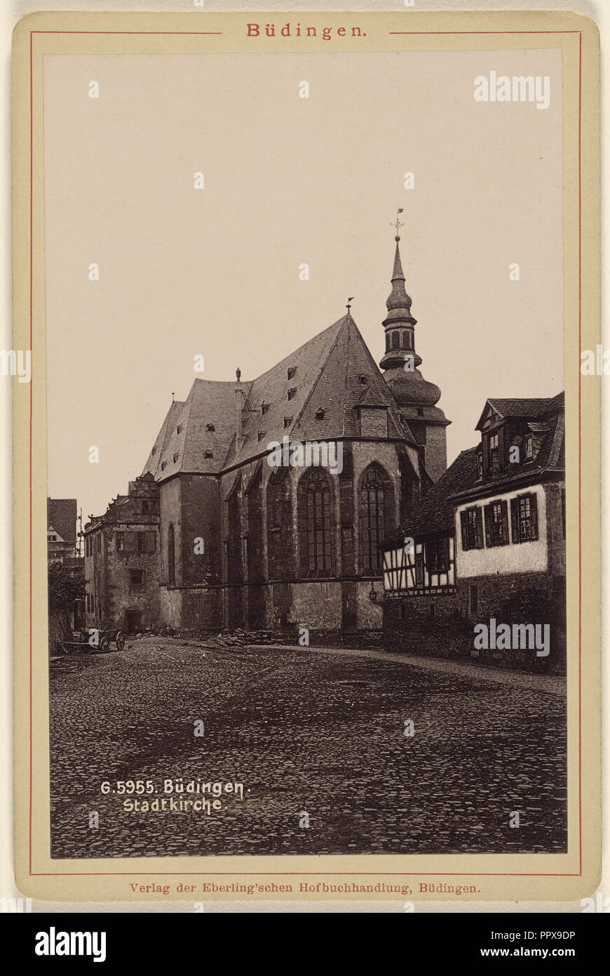 Budingen. Stadtkirche ; Allemand ; environ 1880 - Phototypie Banque D'Images
