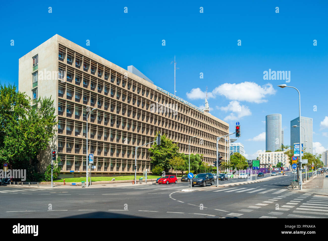 Israël, Tel Aviv - 08 septembre 2018 : Organisation Sioniste Mondiale Bâtiment conçu par Arieh Sharon et Benjamin Idelson, Kaplan Street Banque D'Images