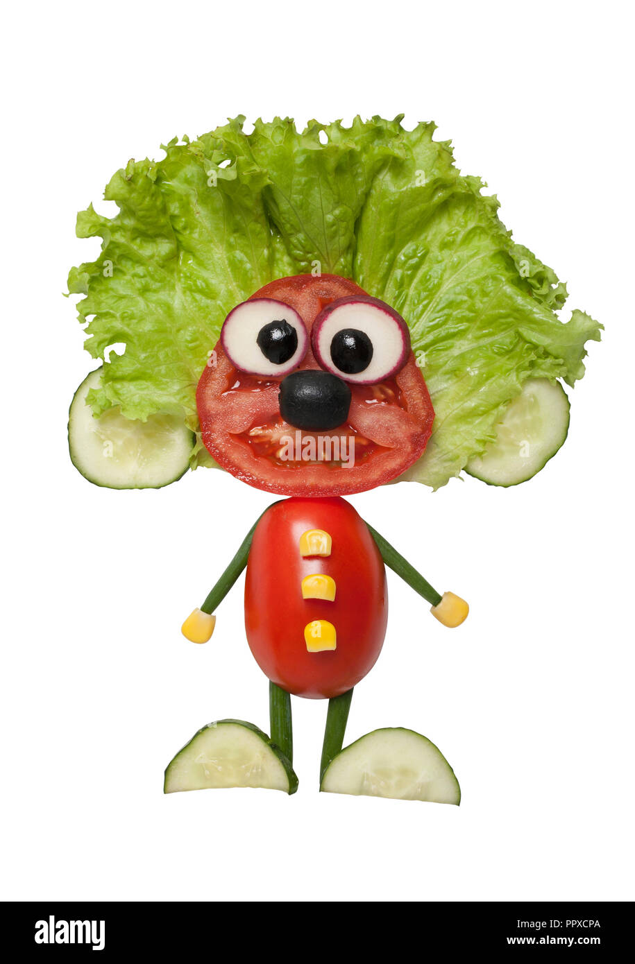 Gnome Rigolo Compile A Partir De Legumes Frais Photo Stock Alamy