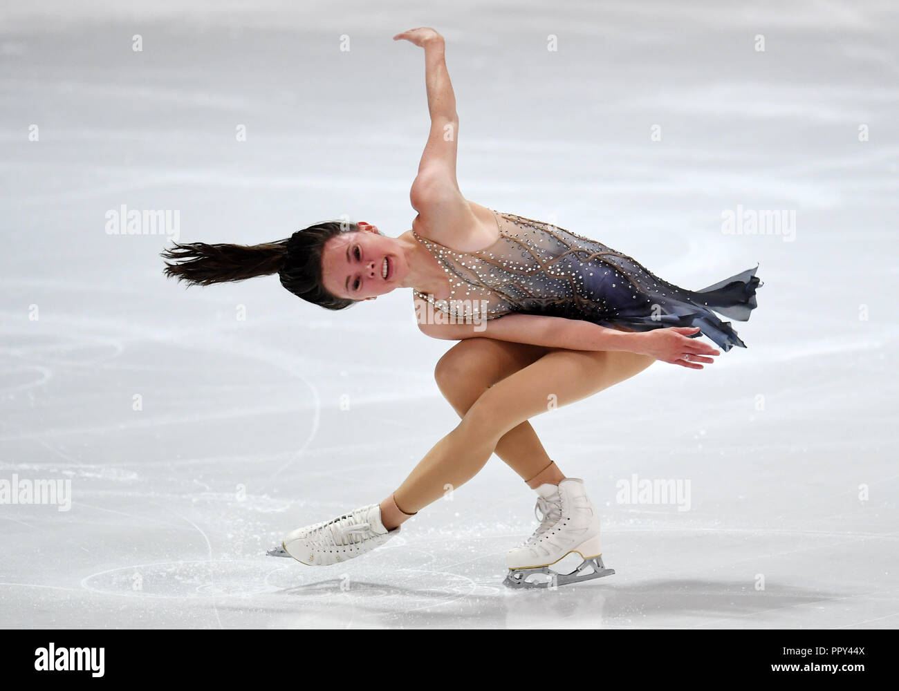 Oberstdorf en Bavière. 28 Sep, 2018. Figure Skating : Challenger Series - Trophée de brume, seul, mesdames, le freestyle. La patineuse artistique américain Bell Mariah en action. Credit : Tobias Hase/dpa/Alamy Live News Banque D'Images