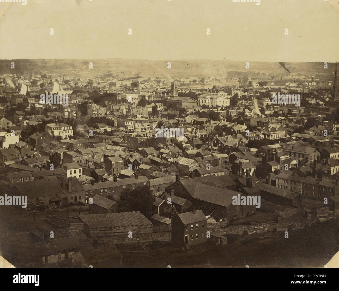 Troy, New York ; Silas A. Holmes, américain, 1820 - 1886, Troy, New York, United States, 1855 - 1861 ; à l'albumine argentique Banque D'Images