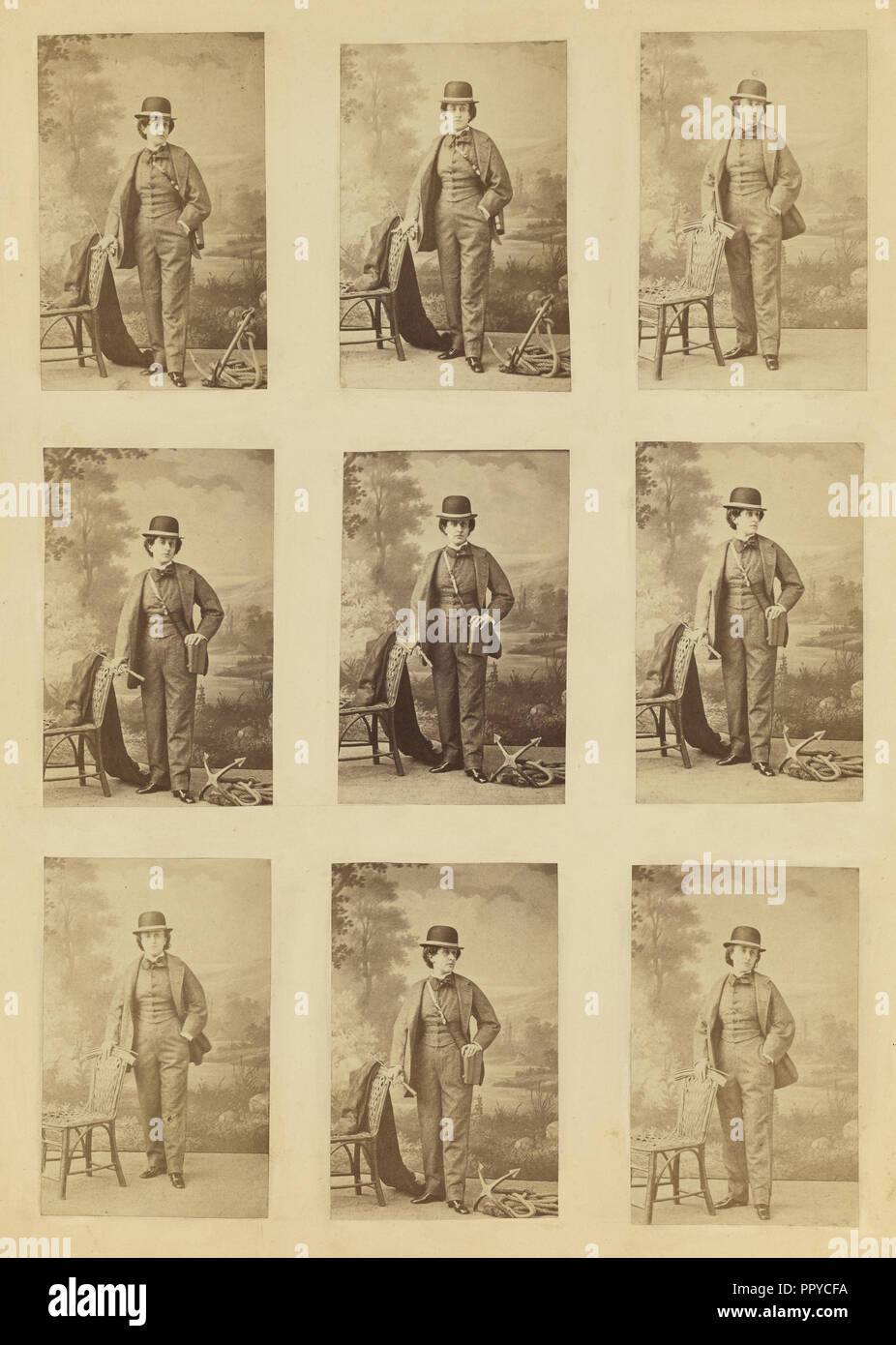 Ernestine Nadar en ballon ; Costume Nadar, Gaspard Félix Tournachon, Français, 1820 - 1910, vers 1863, à l'albumine argentique Banque D'Images