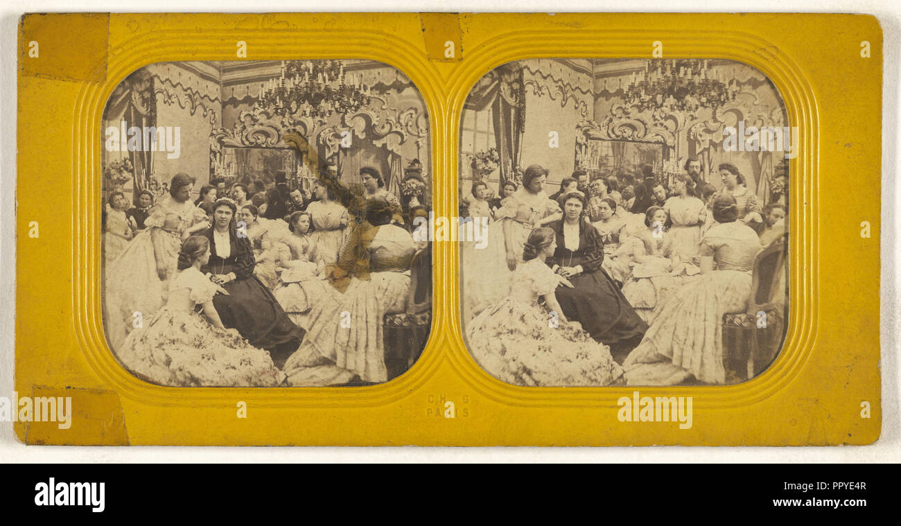 Scène Salon ; Charles Gaudin, C. G., français, actif dans les années 1860, les années 1860 ; à la main, à l'albumine argentique Banque D'Images