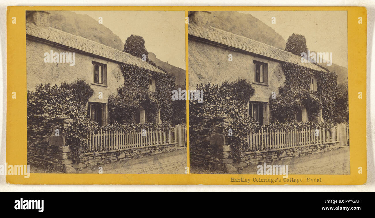 Hartley Coleridge's Cottage, Rydal ; British ; vers 1860 ; à l'albumine argentique Banque D'Images