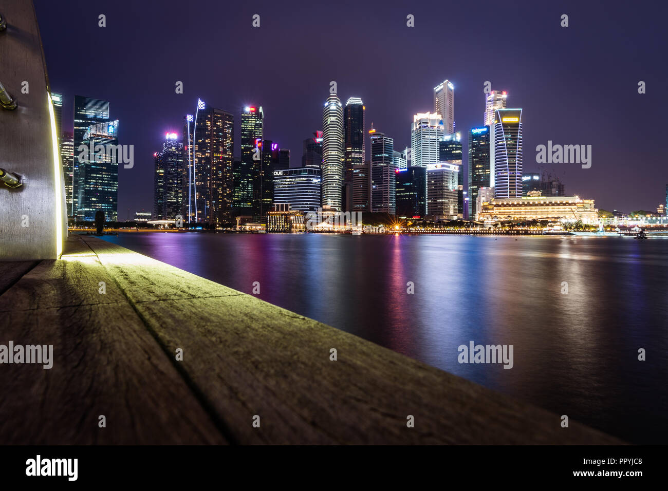 Les images prises à Singapour au cours de la Formule Un. De beaux paysages de Singapour marina. Banque D'Images