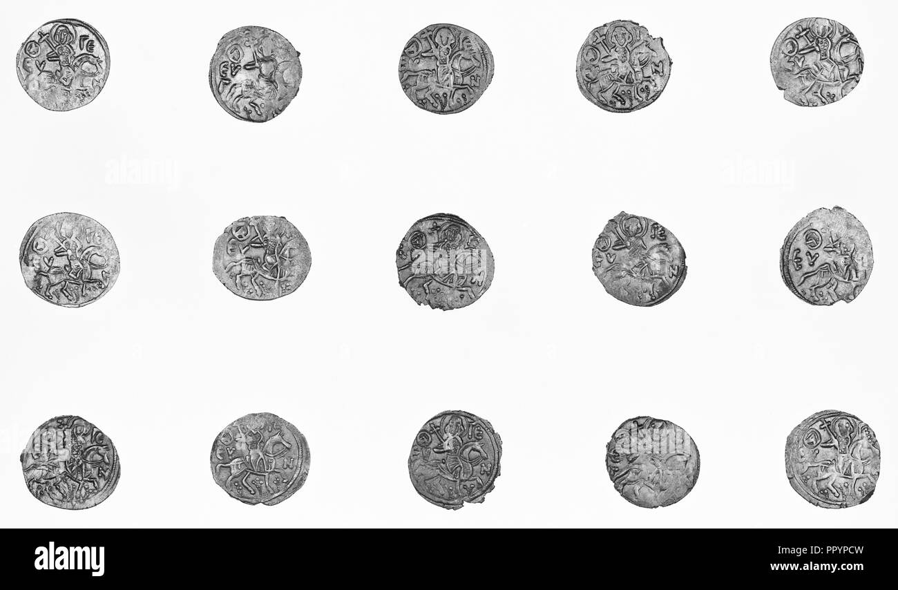 Trébizonde pièce ; à propos de 13ème siècle, l'argent, monnaie byzantine de l'Empire d'Trebizonds Banque D'Images