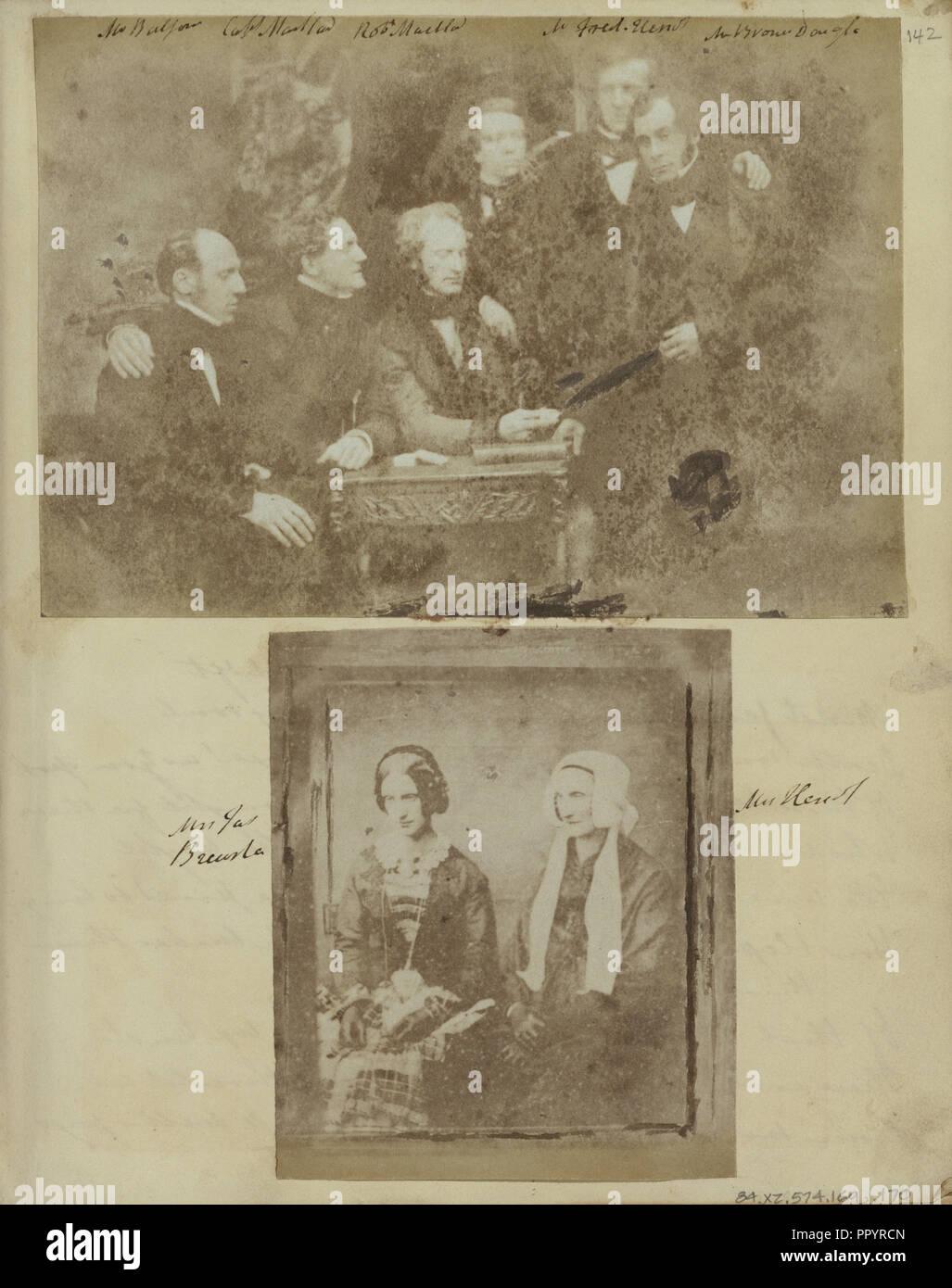 Portrait de groupe ; Hill et Adamson, Écossais, Actif 1843 - 1848, 1843 - 1844 ; sur papier salé à partir d'une impression négative calotype Banque D'Images