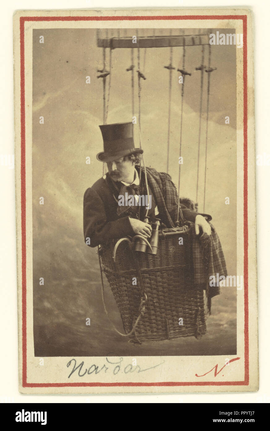 Paysage d'un aéronaute ; Nadar, Gaspard Félix Tournachon, Français, 1820 - 1910, vers 1863, à l'albumine argentique Banque D'Images