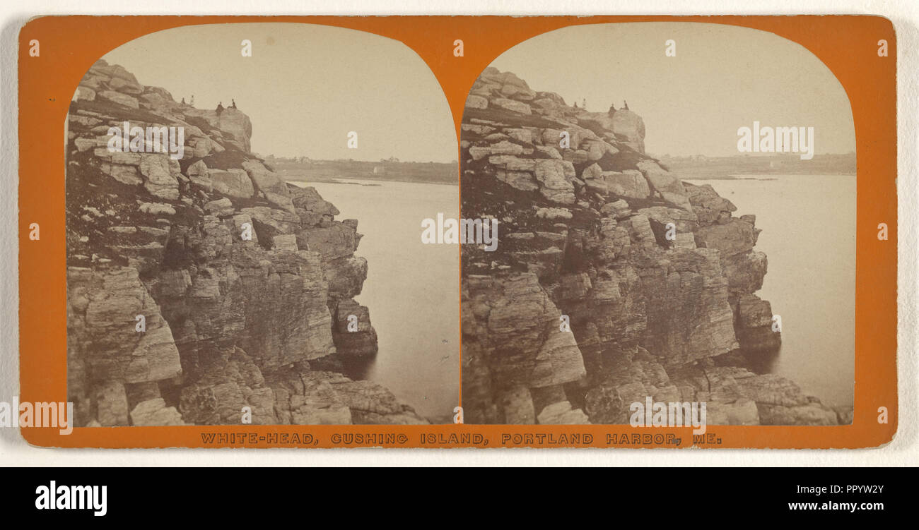 White-Head, Île Cushing, Portland Harbour, moi ; Simon Towle, États-Unis, actif à Lowell, Massachusetts, 1855 - 1893, 1870 Banque D'Images