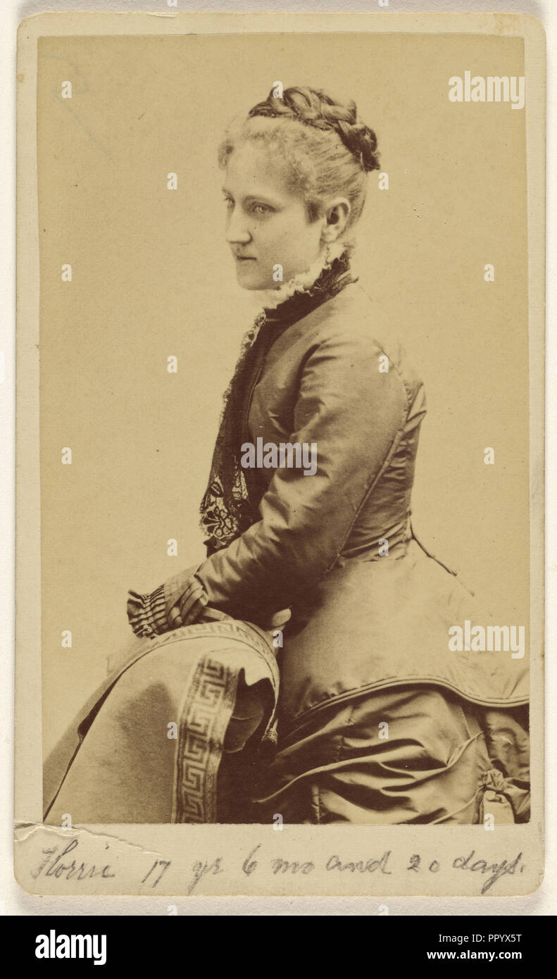 Florence Creighton Moni,Florrie 17 ans 6 mois et 20 jours ; Edward C. Dana, American, 1852 - 1897, environ 1877 ; à l'albumine argentique Banque D'Images