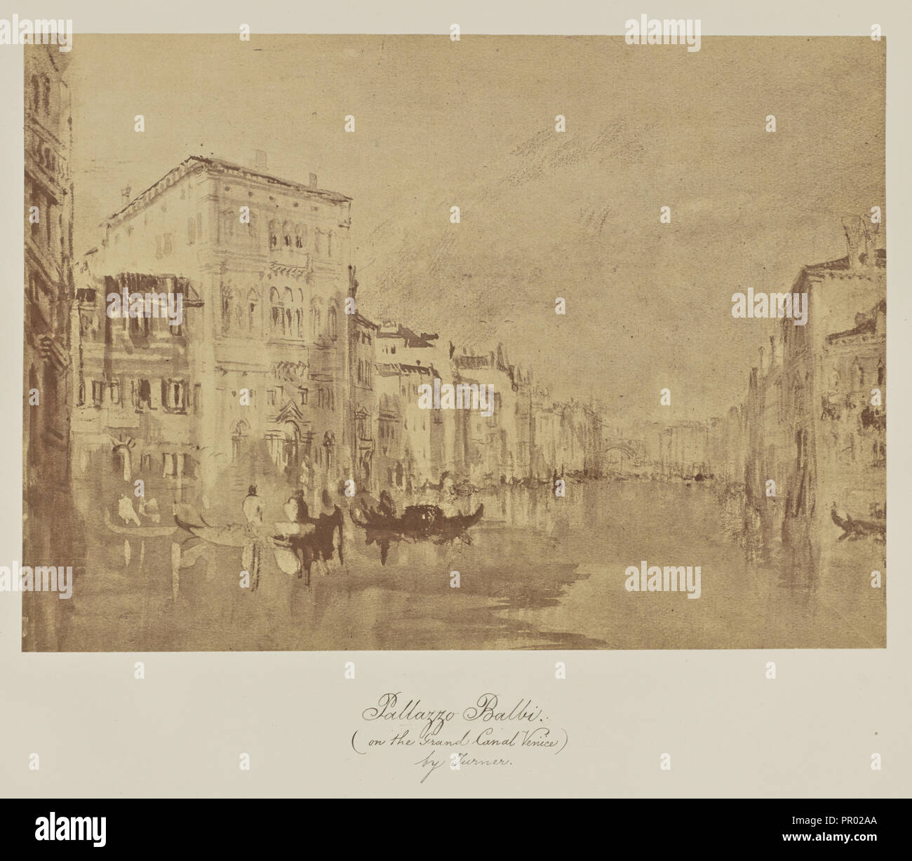 Pallazzo Balbi., sur le Grand Canal, Venise par Turner ; Caroline Bertolacci, britannique, né en 1825, Actif 1860 - 1890, vers 1863 Banque D'Images