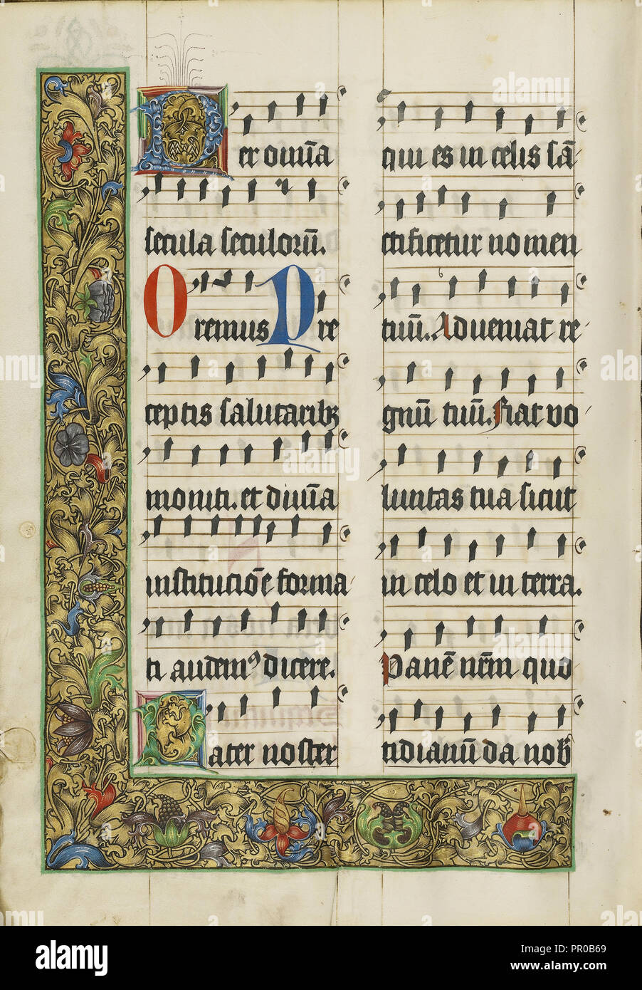 La page de texte décoré ; Westphalie, Allemagne ; 1500 - 1505 ; couleurs, tempera, peinture or et encre sur parchemin ; Feuille : 38,7 x 27,9 Banque D'Images