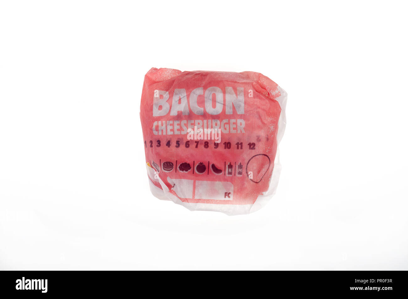 Burger King Bacon Cheeseburger in pack Banque D'Images
