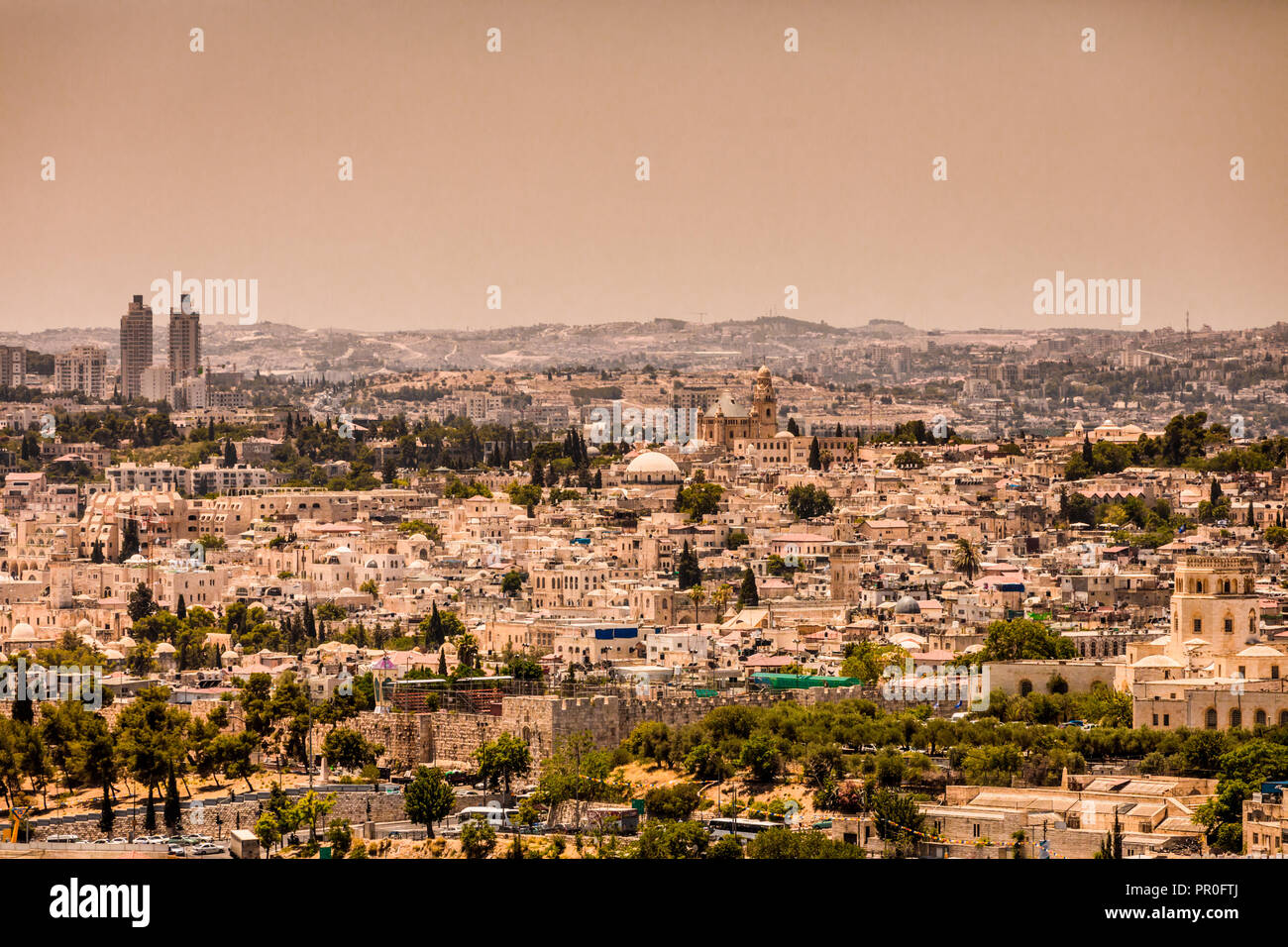 Scenic à Jérusalem, Israël, Moyen Orient Banque D'Images