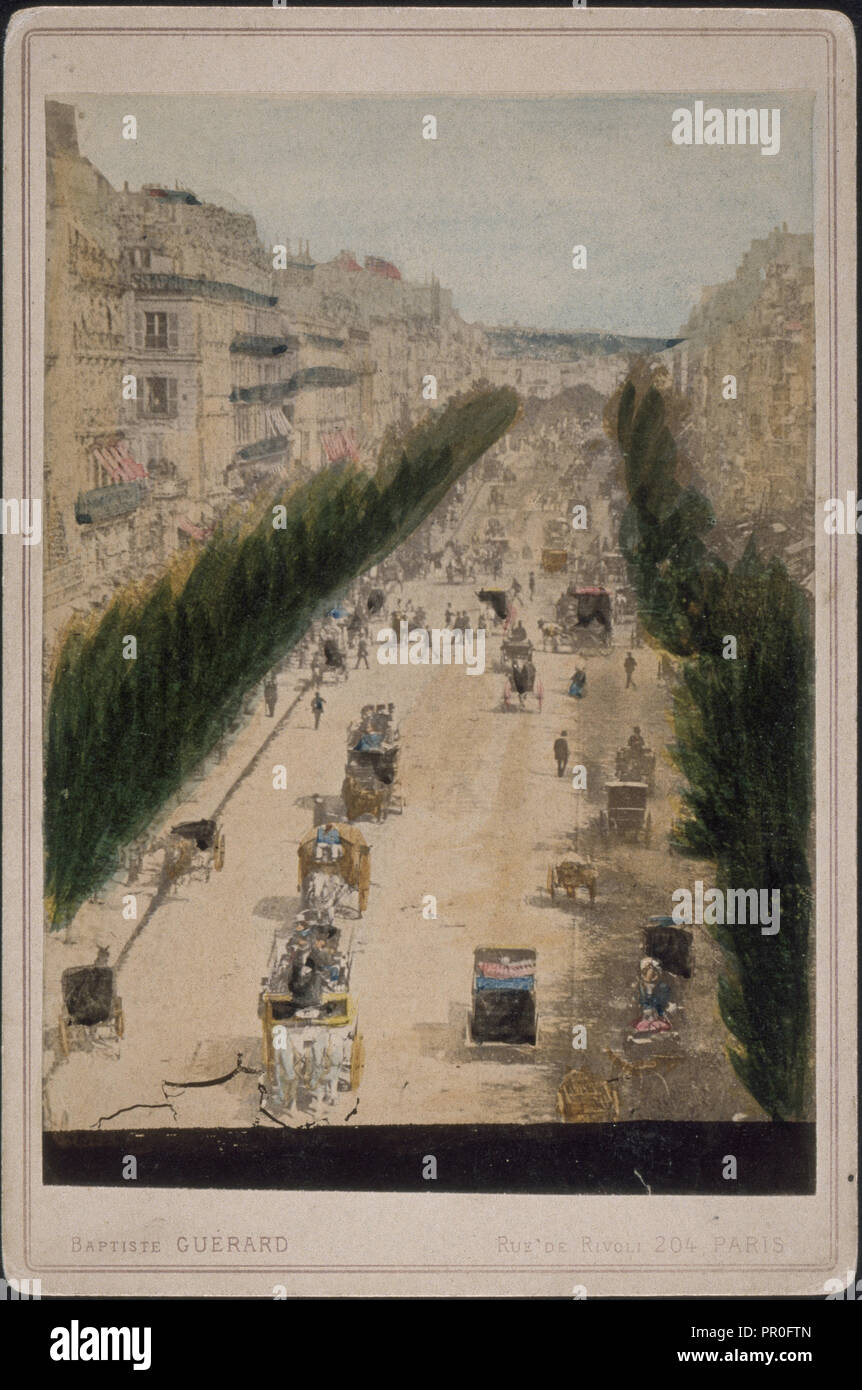 Les Grands Boulevards, les villes et sites cabinet card collection, Guérard, Baptiste, à la main, d'albumen, 1870, vue montrant Banque D'Images