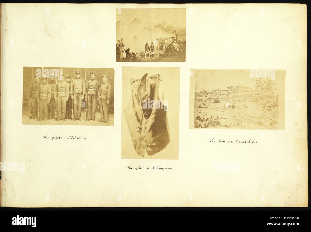 Des photos concernant l'exécution de Maximilien, Mexique, 1865, Aubert, François, 1829-1906, Falconnet, Louis, d'albumen, 1867 Banque D'Images