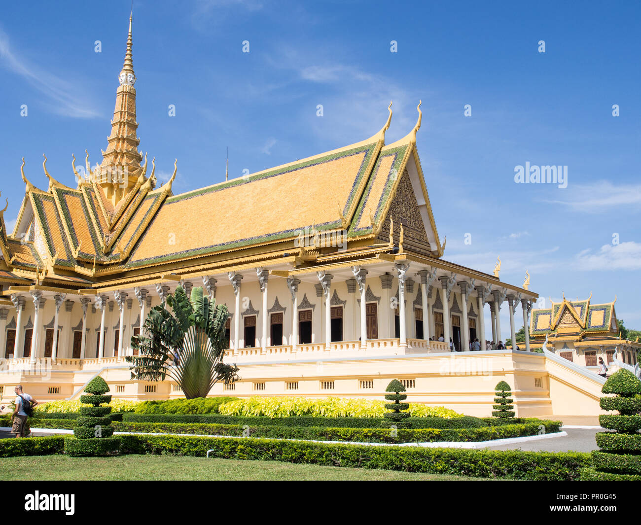 La salle du trône au Palais Royal, Phnom Penh, Cambodge, Indochine, Asie du Sud, Asie Banque D'Images