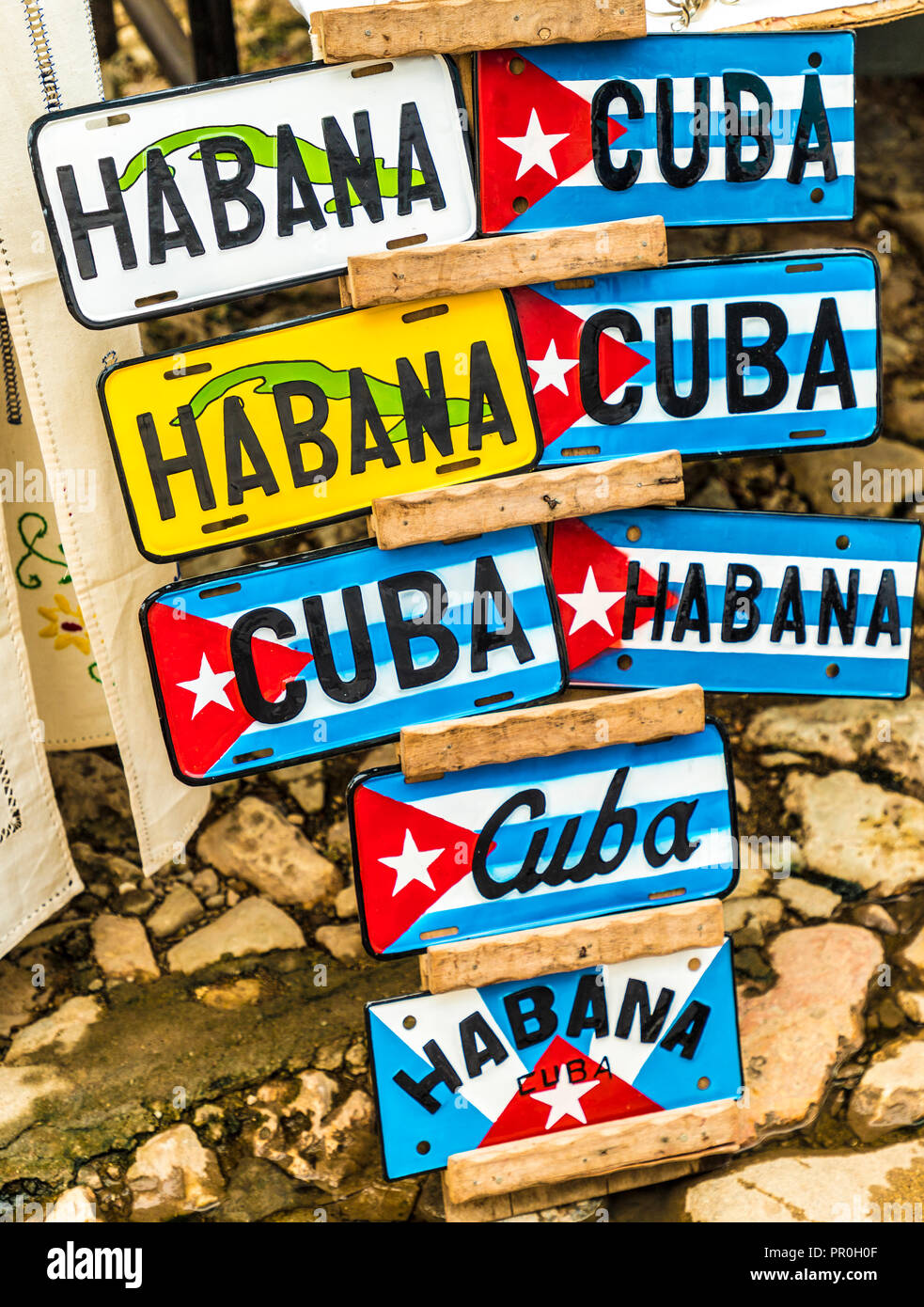 Souvenirs de voyage à vendre à La Havane, Cuba, Antilles, Amérique Centrale Banque D'Images