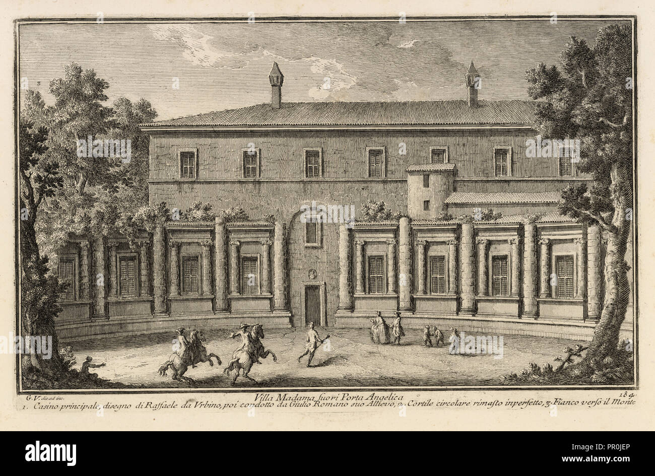 Villa Madama Suori Delle Porta Angelica, magnificenze di Roma Antica e moderna, Vasi, Giuseppe, 1710-1782, gravure Banque D'Images