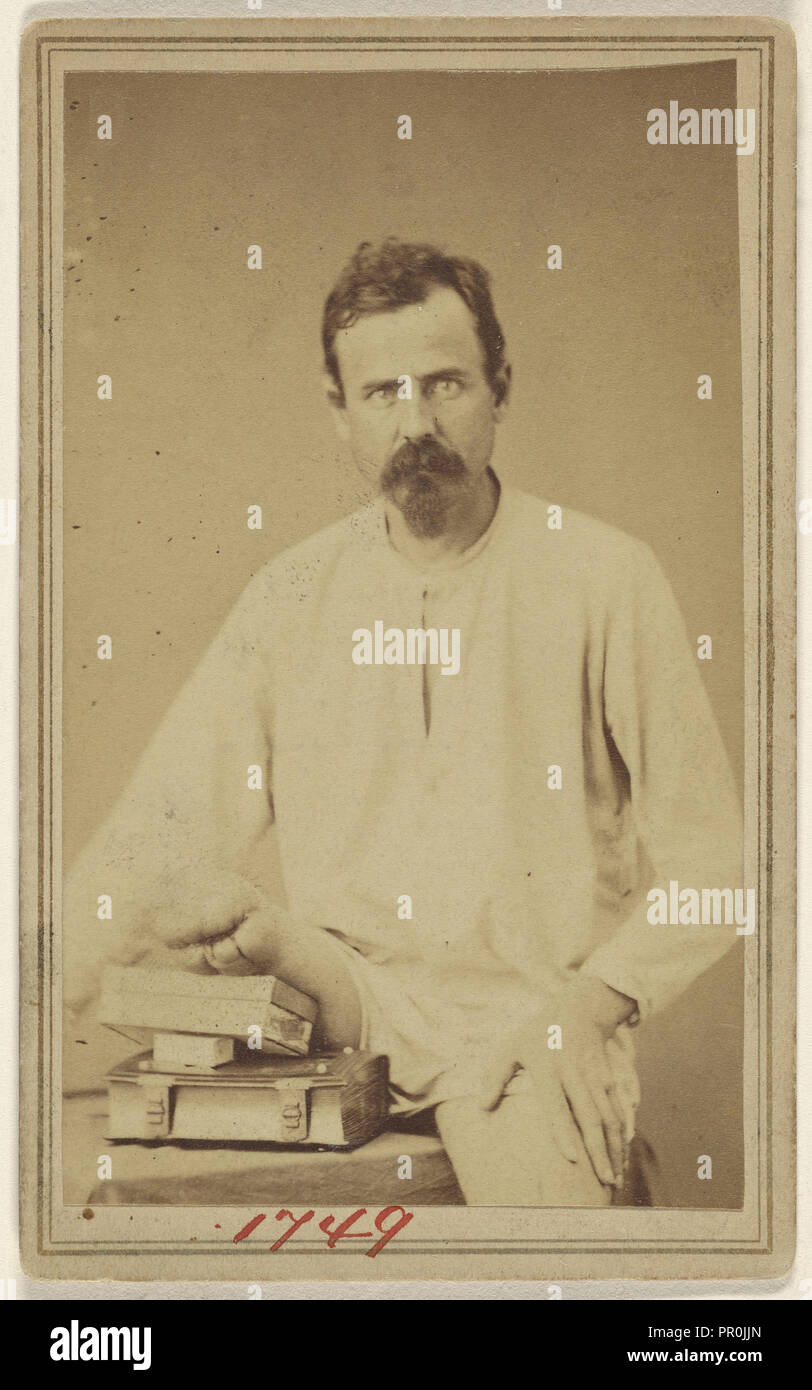 Victime de la guerre civile avec barbe Vandyke, jambe droite amputée ; attribuées à William H. Bell, américain, 1830 - 1910, 1865 Banque D'Images