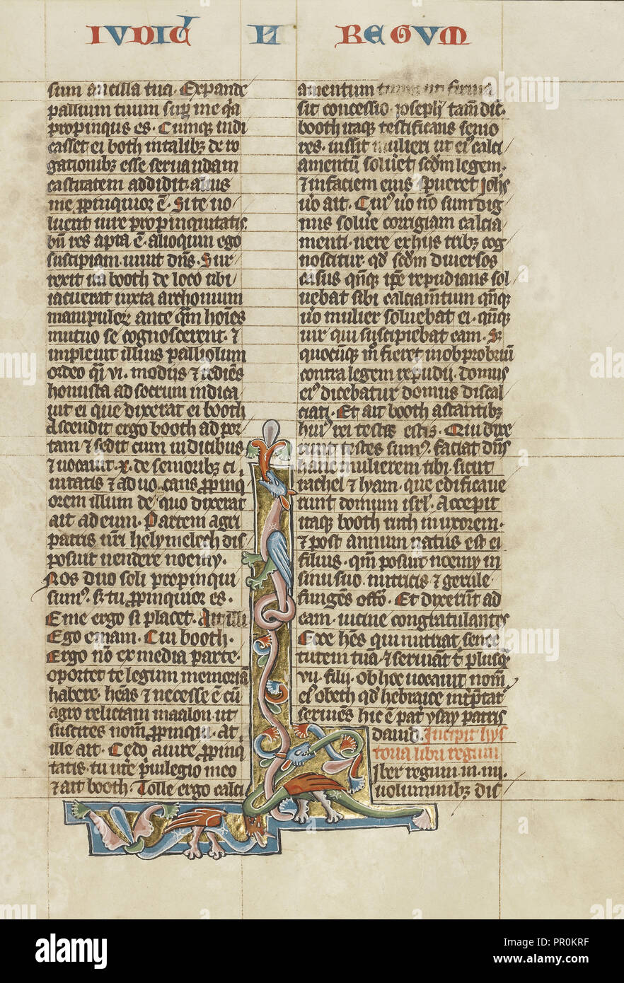L initiale habitées ; Pierre Comestor, Français, environ 1100 - 1179 environ, en Autriche ; environ 1300 ; couleurs Tempera et feuille d'or Banque D'Images