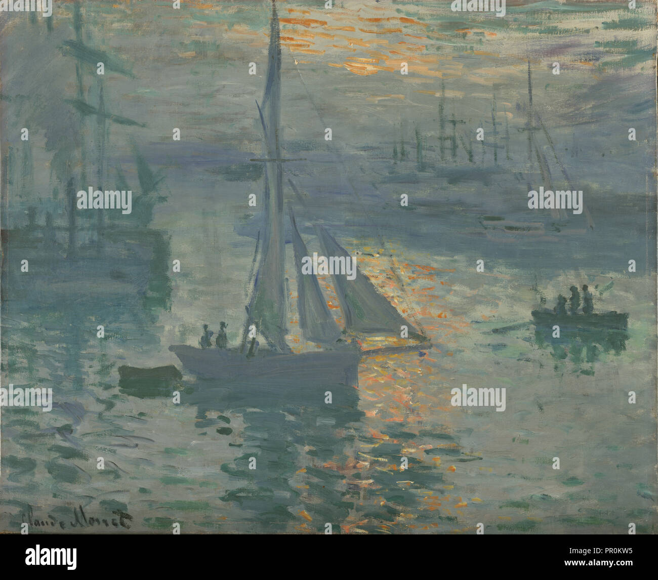 Lever du soleil, Marine, Claude Monet, Français, 1840 - 1926, France, mars ou avril 1873 ; Huile sur toile, 50,2 × 61 cm, 19 3,4 × 24 dans Banque D'Images
