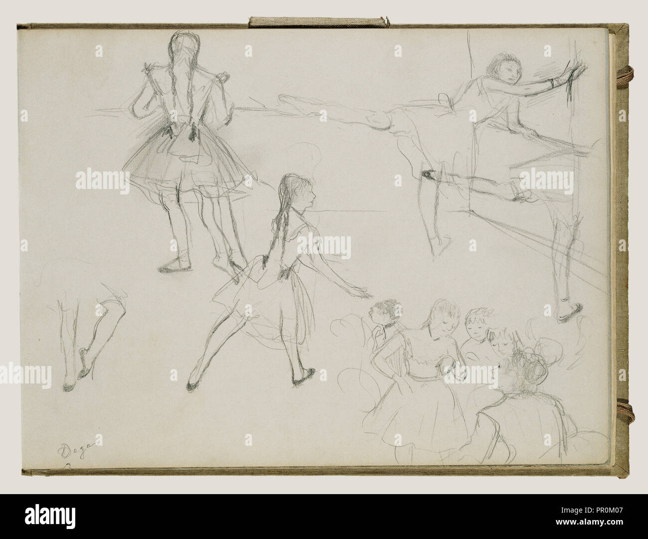 Danseurs de Ballet en répétition ; Edgar Degas, Français, 1834 - 1917, environ 1877 ; Graphite Banque D'Images