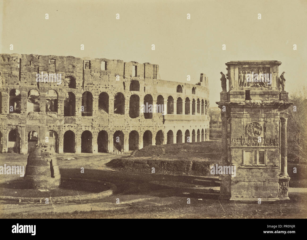 Colisée, mètre Maroc & Arc de Constantin, Rome ; Mme Jane St. John (1803 - 1882, Rome, Italie, 1856 - 1859 Banque D'Images