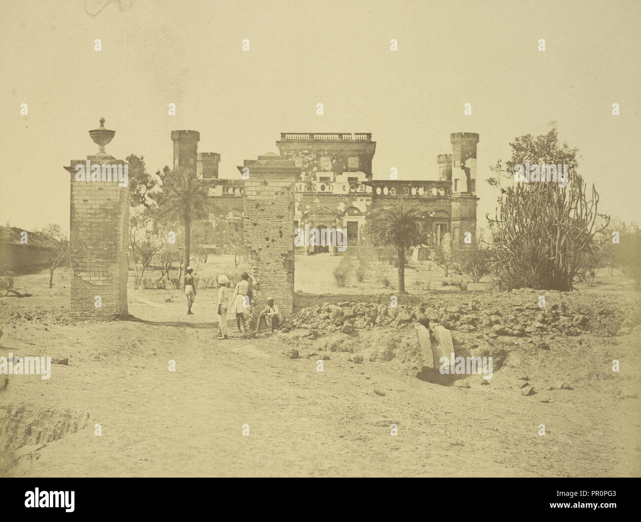 L'Khurshid Munzil ou 32e chambre Mess ; Felice Beato, 1832 - 1909, Lucknow, Uttar Pradesh, Inde, 1858 Banque D'Images