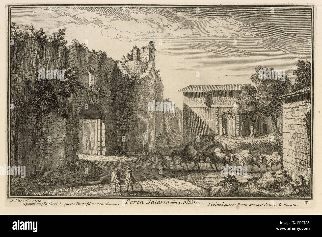 La Porta Salaria olim Collina delle, magnificenze di Roma Antica e moderna, Vasi, Giuseppe, 1710-1782, gravure, plaque, 1747-1761 Banque D'Images