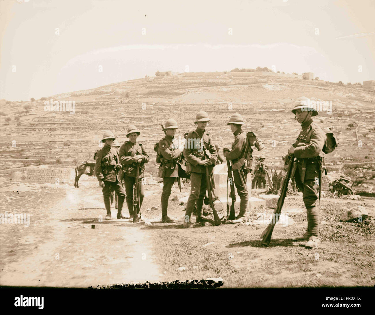 Soldats britanniques en dehors de Jérusalem, au cours de l'émeute anti-juive. 1920, Jérusalem, Israël Banque D'Images