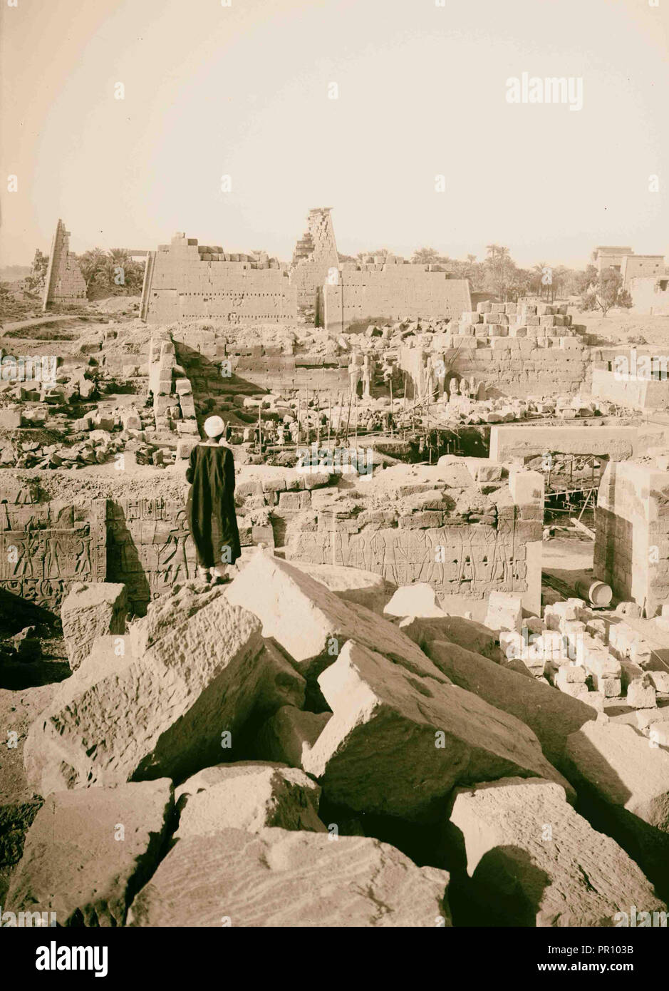 Karnak. 7ème et 8ème pylônes. 1900, l'Egypte, Karnak Banque D'Images