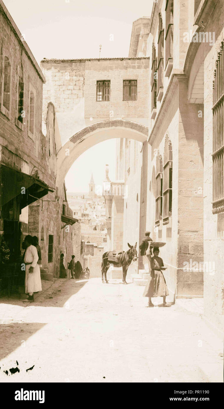Via Dolorosa Ecce Homo Arch, Jérusalem. Colonie américaine, Jérusalem. 1898, Israël Banque D'Images