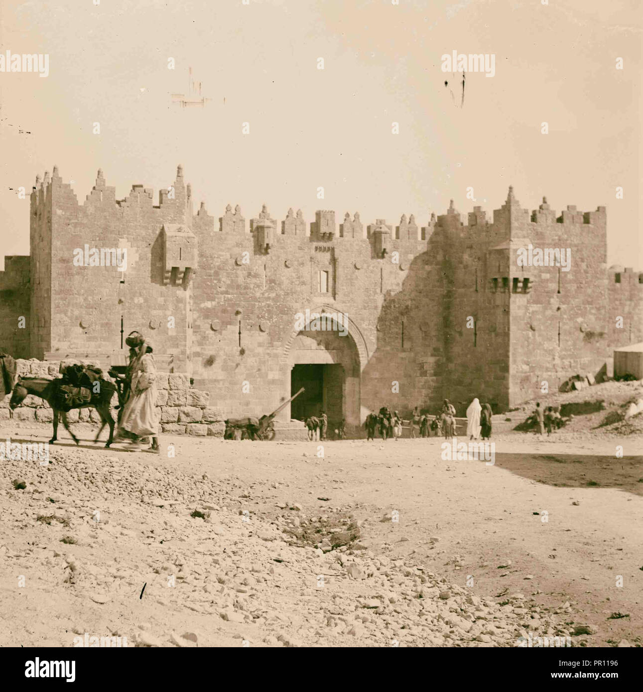 La porte de Damas, colonie américaine, Jérusalem. 1898, Israël Banque D'Images