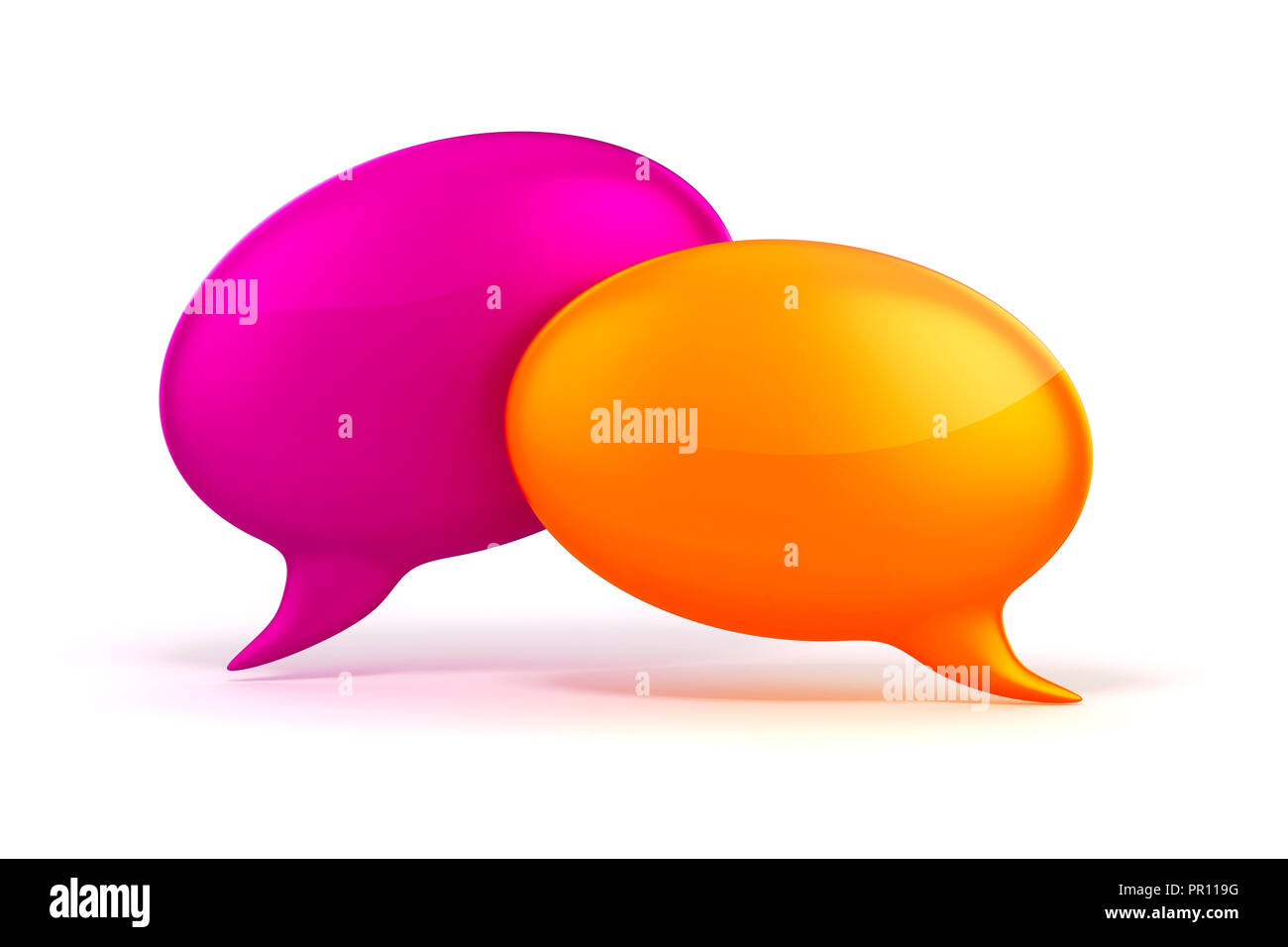 Couleur 3d bubble talk sur fond blanc Banque D'Images